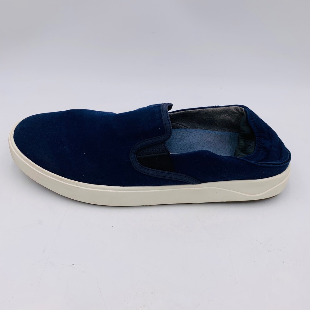 OluKai Lae'ahi Slip On Shoes Navy Blue Men 13 Canvas‎ Beach Minimalist Casual